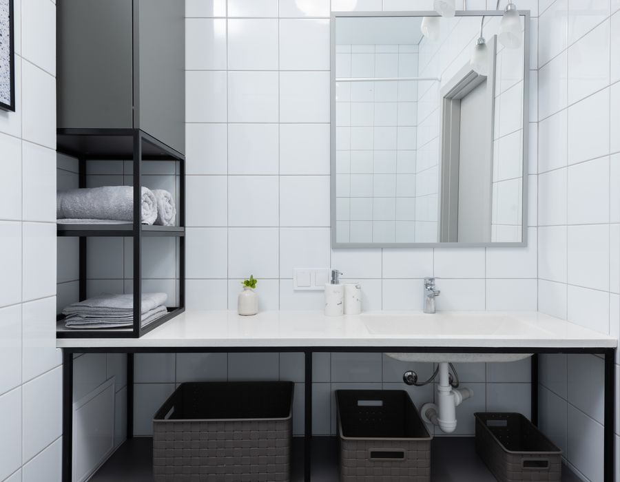 A sparkling clean modern bathroom